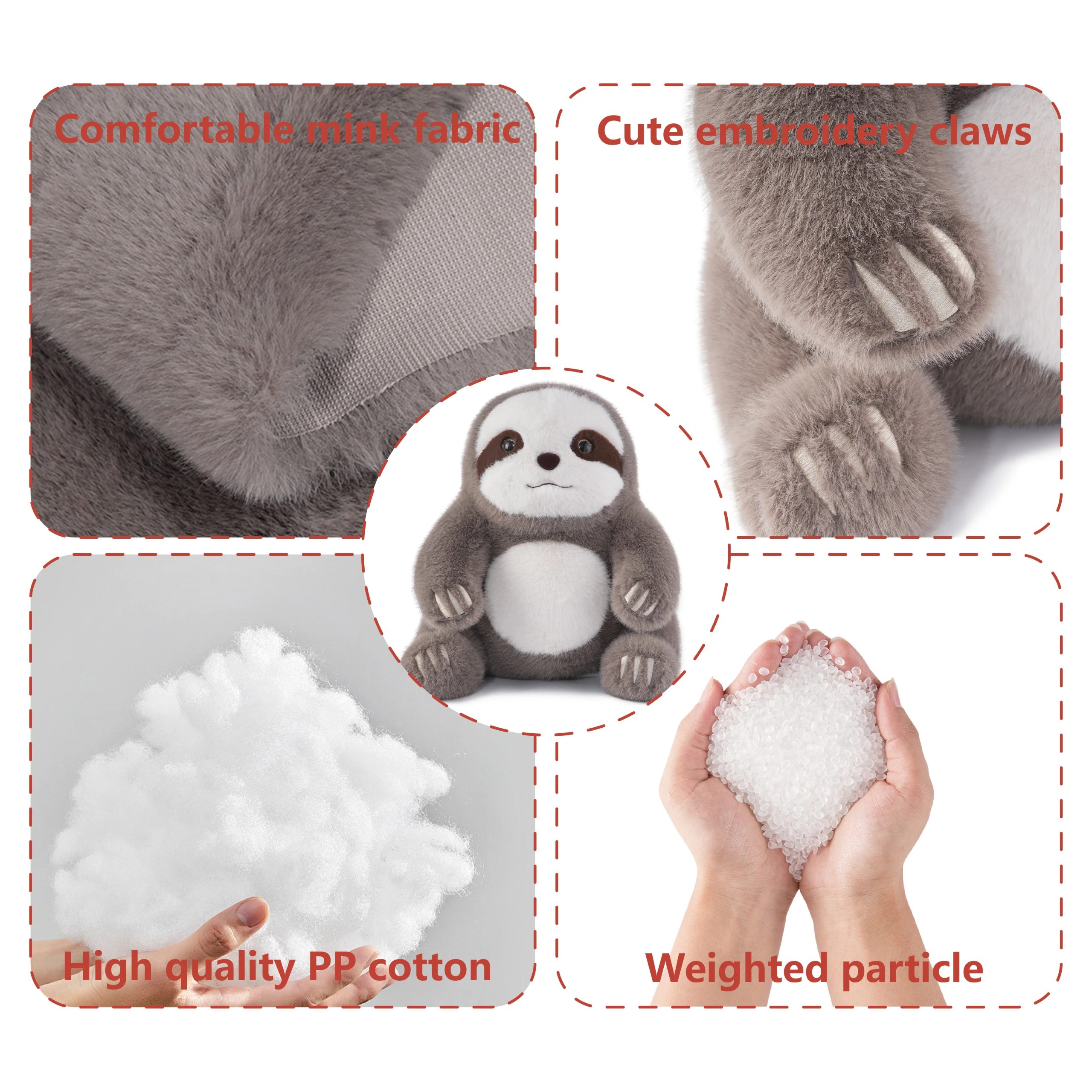 14" Weighted Sloth Stuffed Animal – 3.5lb Plush Toy for Kids & Adults, Soothing Anxiety Relief Gift - Image 6