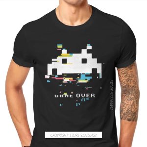 Glitch Space Invaders T-Shirt – Retro Arcade Shooter Tee for Men