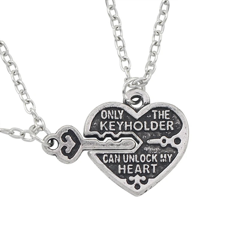 I Love You Best Friends Couple Necklace – Puzzle BFF, Key & Lock, Tai Chi Heart Pendants - Image 11