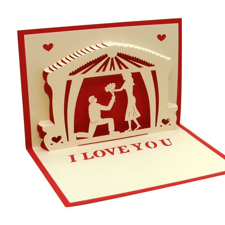 3D Pop-Up Love Card with Envelope – Handmade Greeting Card for Couples - Image 8