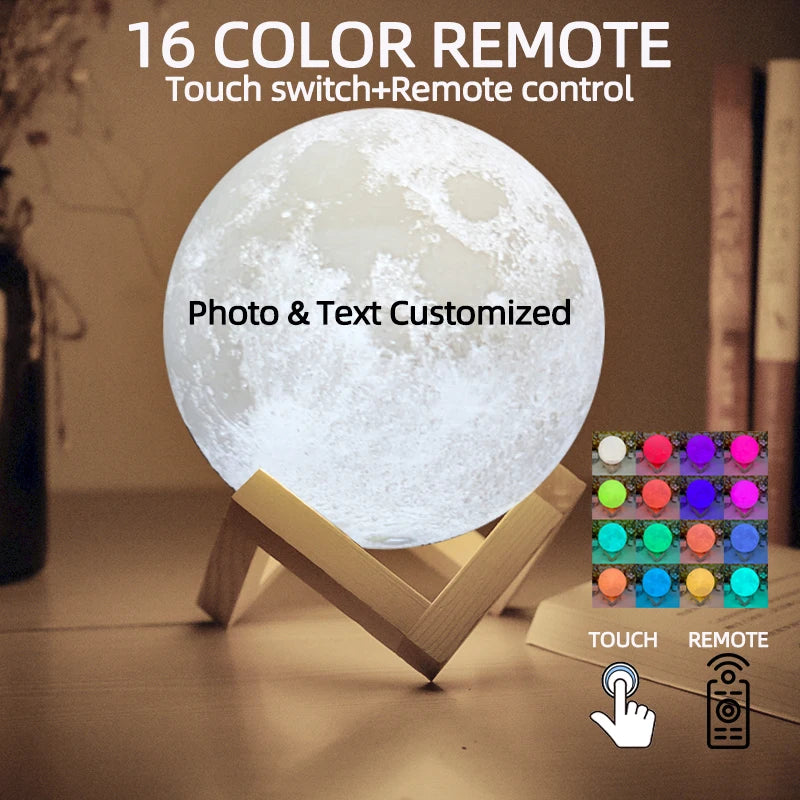3D Printing Moon Lamp – Personalized Photo & Text Custom Night Light for Birthday, Mother’s Day & Valentine’s Gifts - Image 8