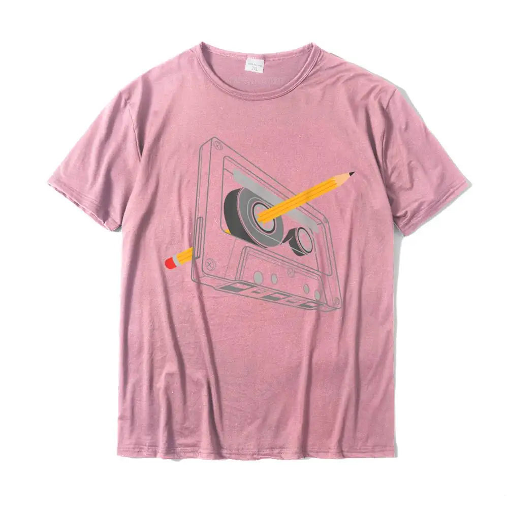 Vintage Rewind Cassette Pencil T-Shirt – Funny 80s 90s Retro Tee for Men & Women - Image 11