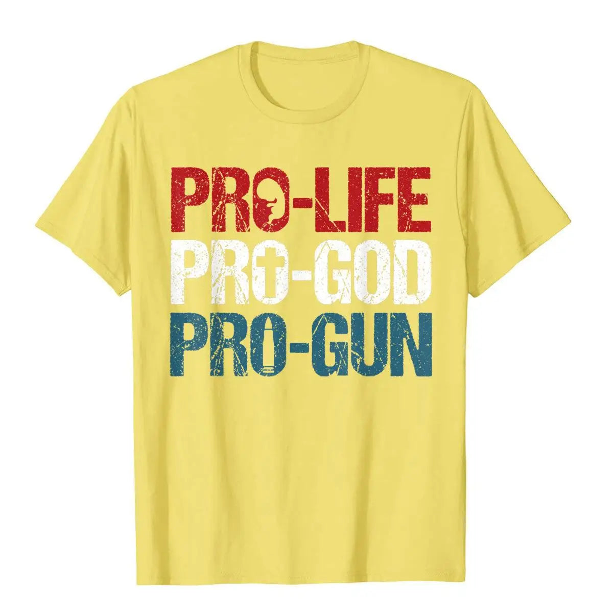 Pro Life Pro God Pro Gun T-Shirt – USA Patriot Oversized Cotton Tee for Men - Image 3