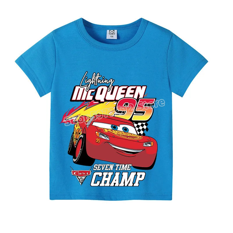 Lightning McQueen Kids T-Shirt – Disney Pixar Cars Cartoon Tee for Boys - Image 17