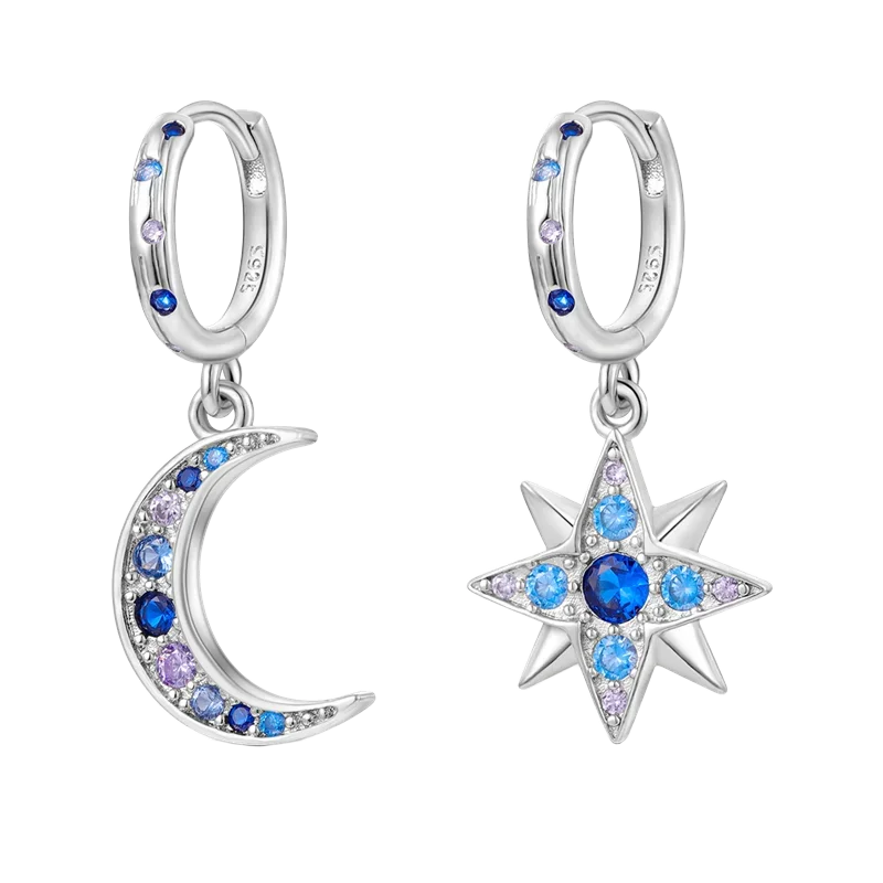 Luxury Original 925 Sterling Silver Chunky Hoop Earrings – Big Heart Circle Zircon Design - Image 50