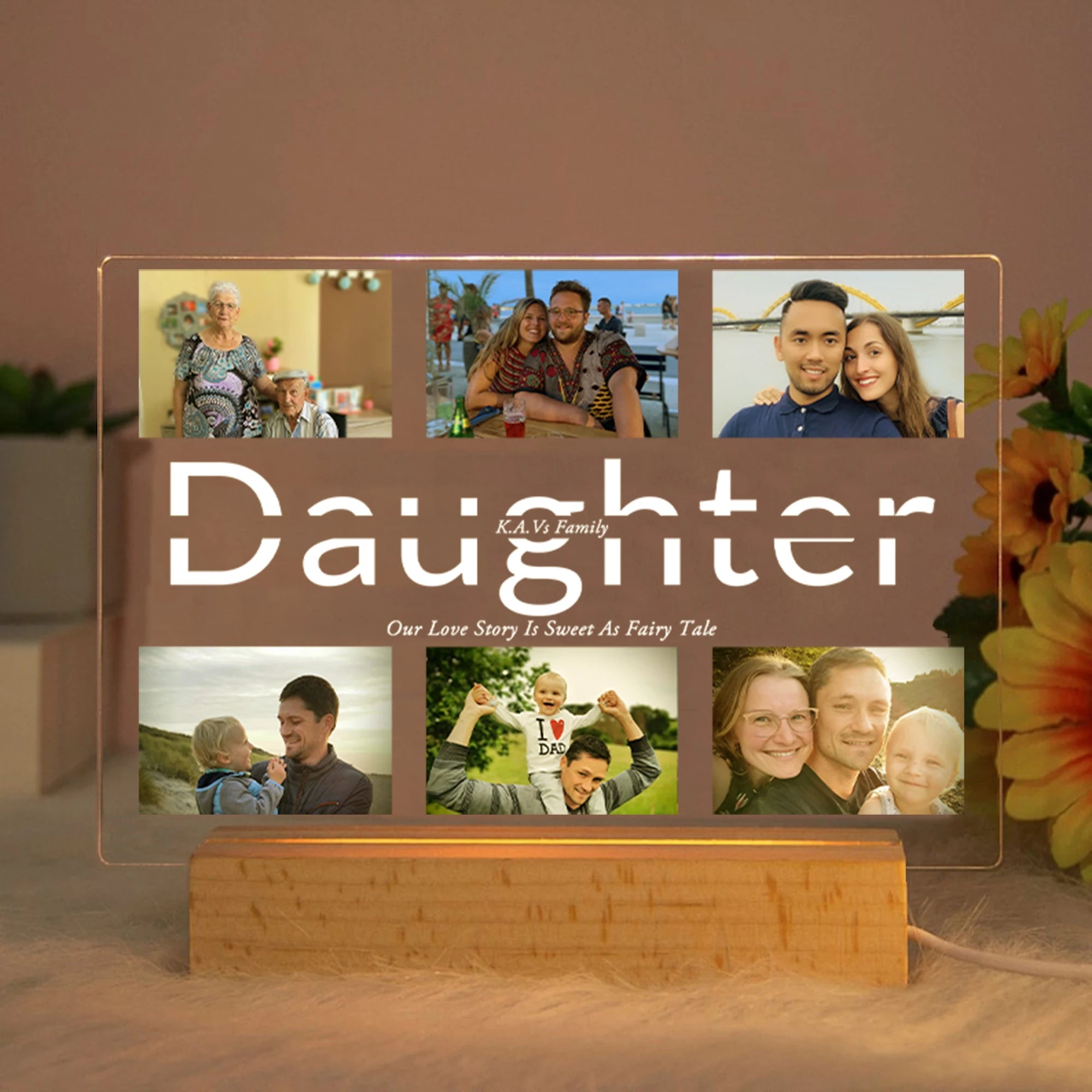Personalized 3D Acrylic Photo Lamp – Custom Text Night Light for Mom, Dad, Family & Love Gifts - Image 29