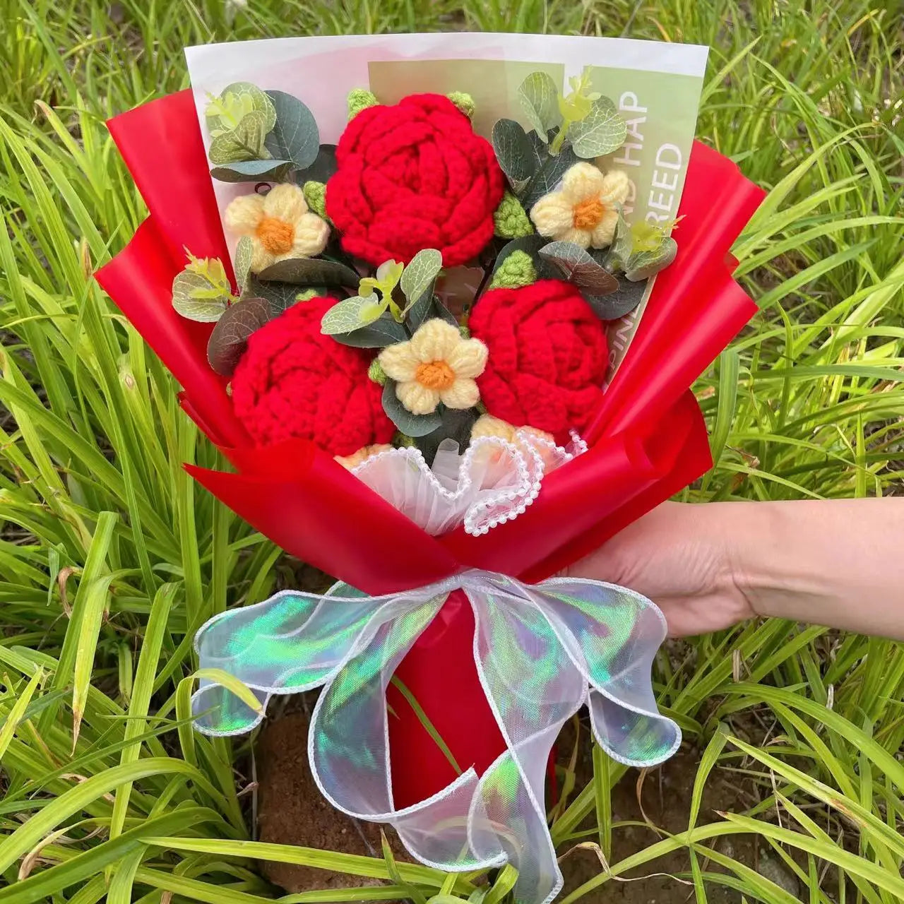 Finished Knitted Sunflower Bouquet – Handmade Crochet Flower Gift for Valentine’s, Mother’s Day, Birthday & Graduation - Image 21