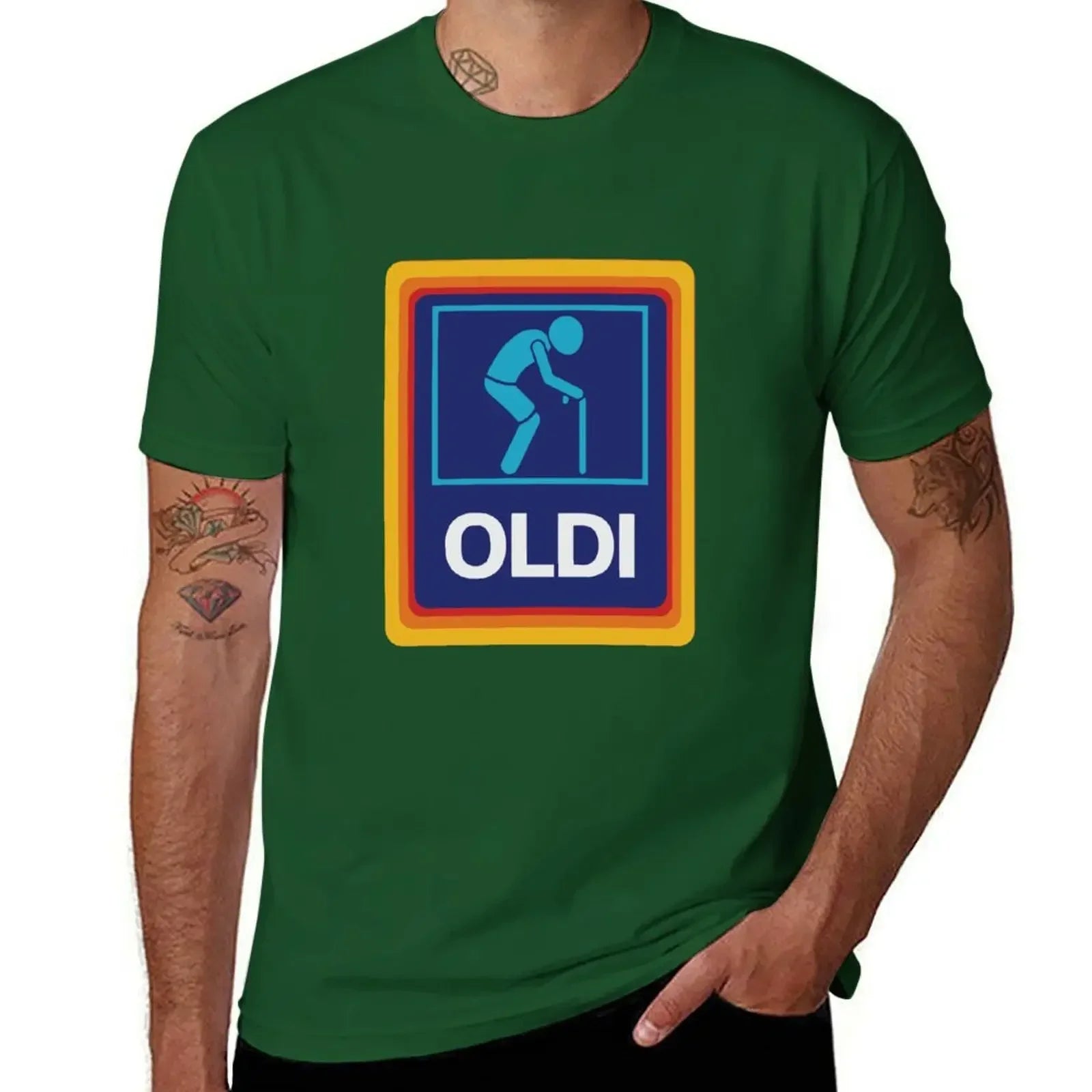 OLDI & ALDI Parody T-Shirt – Funny Oversized Tee for Dad, Grandpa, Husband, or Boyfriend - Image 2