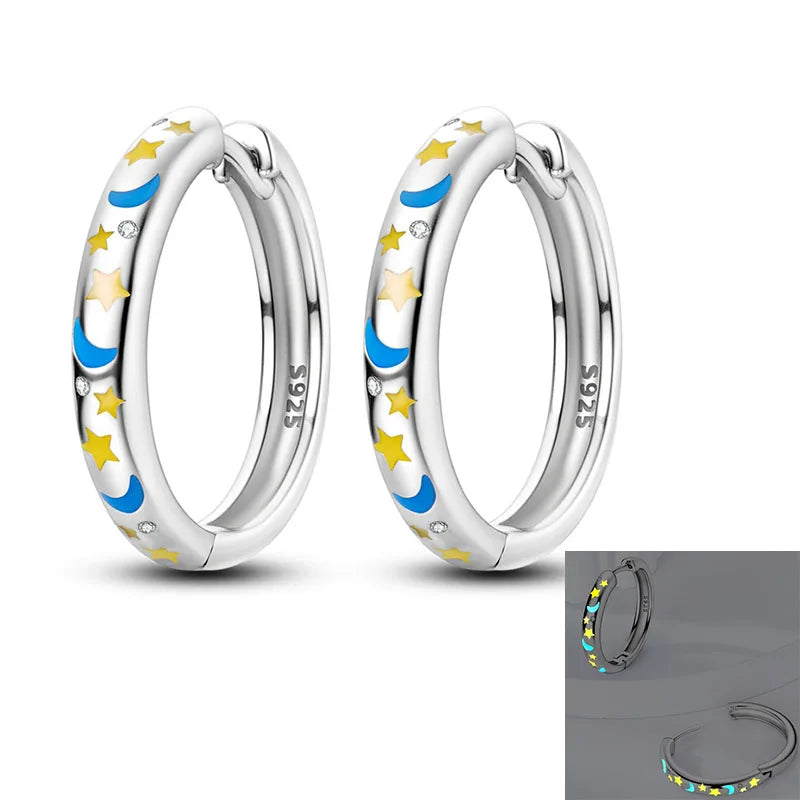 Original 925 Sterling Silver Colorful Hoop Earrings – Gold & Rose Gold for Women - Image 28
