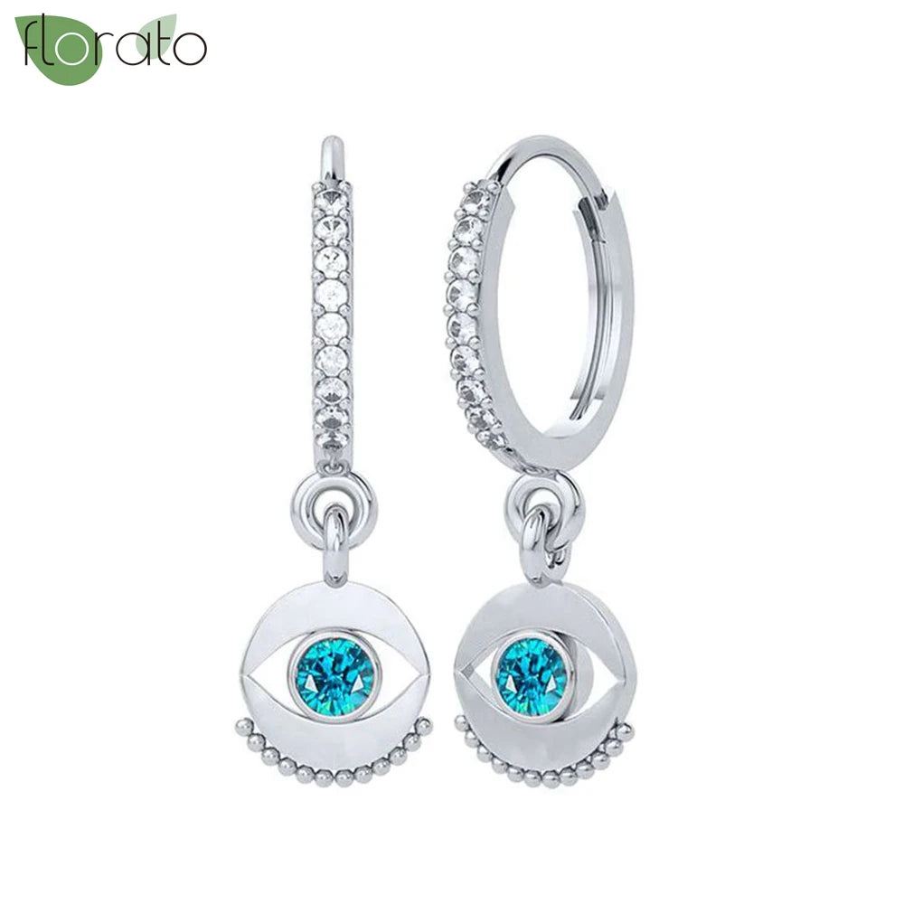 925 Sterling Silver Needle Vintage Gold Hoop Earrings – Evil Eye Pendant Jewelry for Women - Image 12
