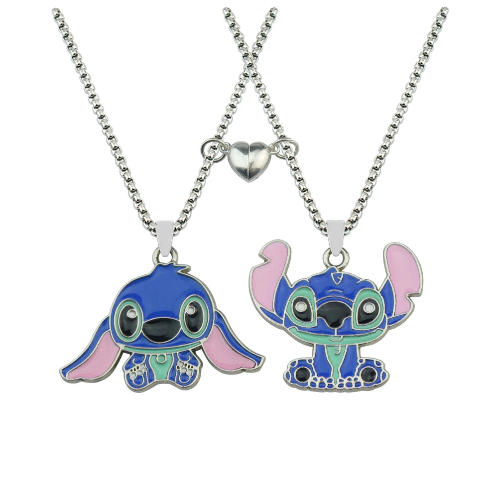 1 Pair Lilo & Stitch Pendant Necklaces – Kawaii Stainless Steel Couple Neck Chains - Image 7