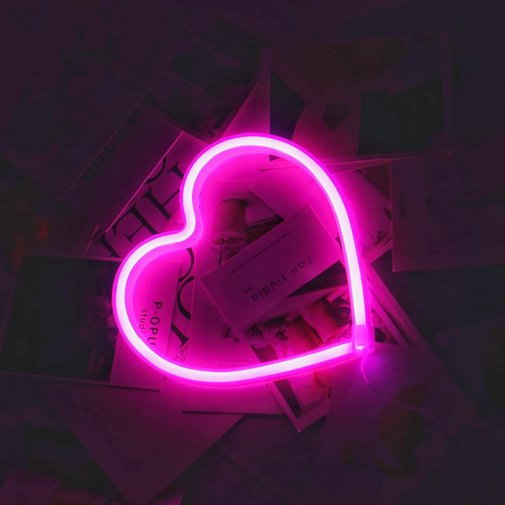 Neon Heart LED Light – Pink Heart-Shaped Sign for Home Décor & Gifts - Image 4