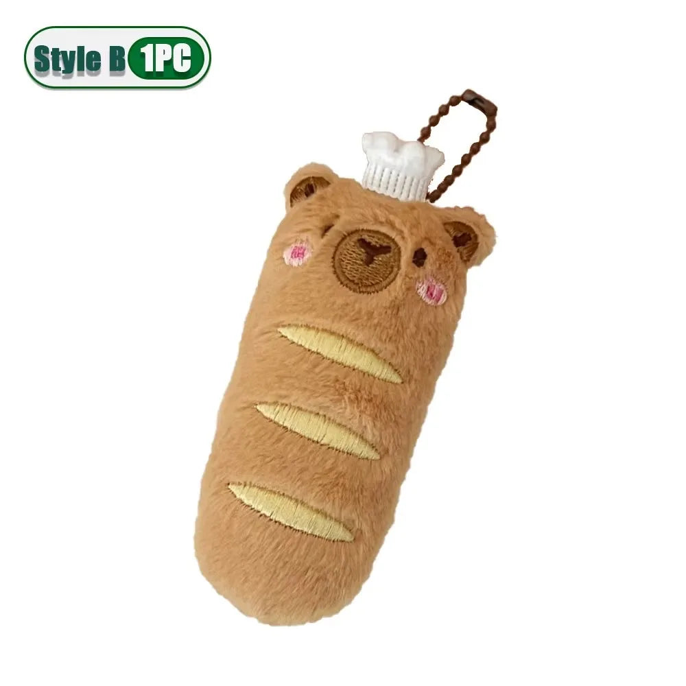 1–10PCS Gourmet Capybara Plush Pendant – Cute Cartoon Doll for Bags, Decor & Gifts - Image 13