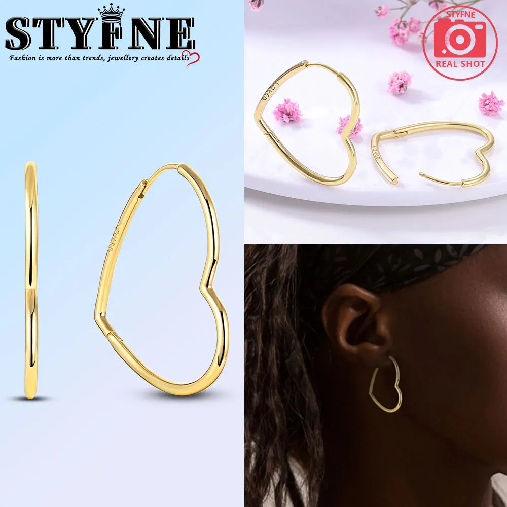 925 Sterling Silver Three-Color Asymmetrical Heart Earrings – Playful Love Design for Women - Image 8