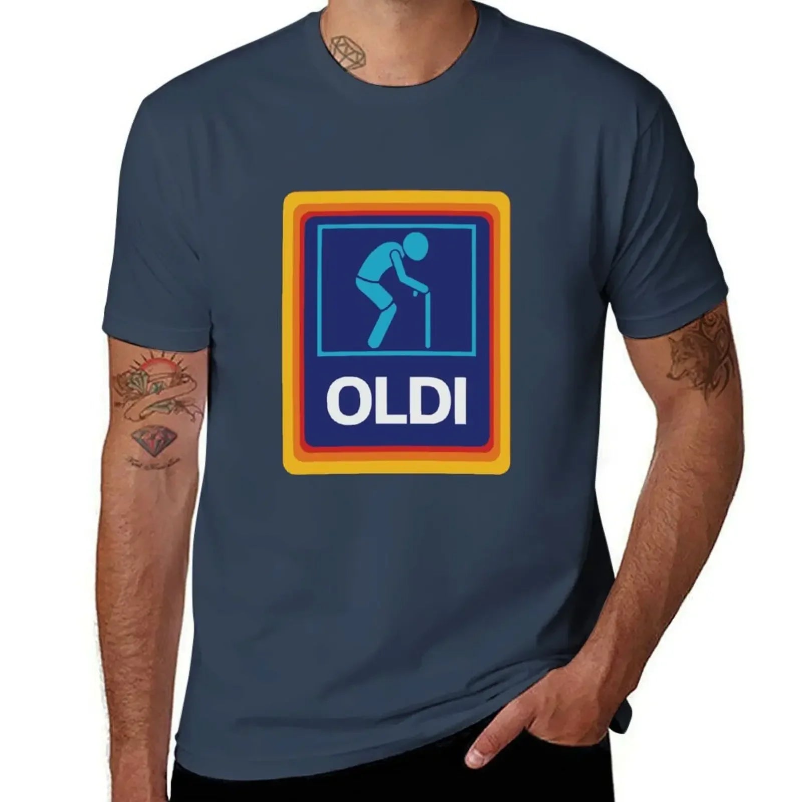 OLDI & ALDI Parody T-Shirt – Funny Oversized Tee for Dad, Grandpa, Husband, or Boyfriend - Image 9