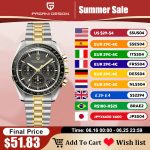 2025 New PAGANI DESIGN Moon Men’s Watch – Gold Luxury Quartz Chronograph with AR Sapphire Mirror