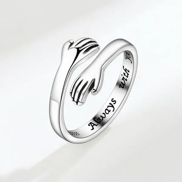 Romantic Heart Hand Hug Ring for Women & Men - Image 9