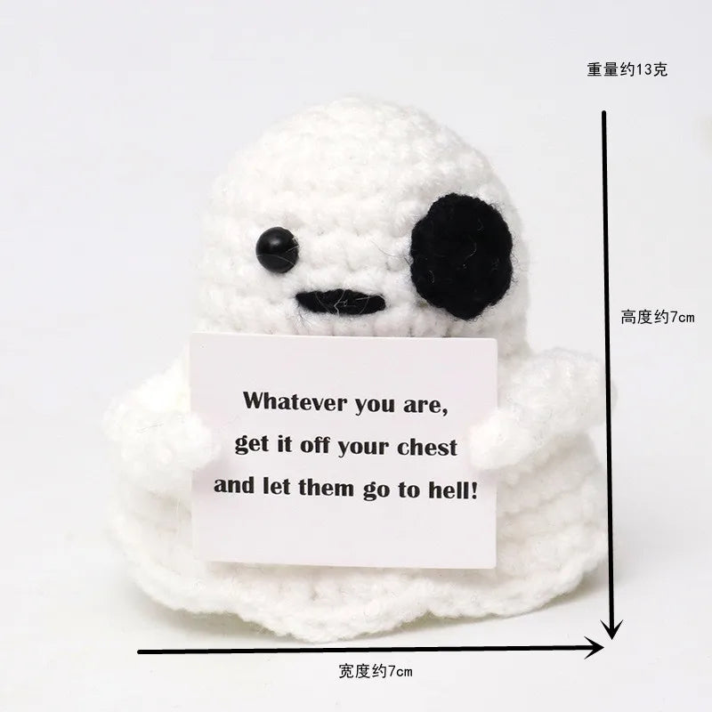 Funny Crochet Positive Energy Shark Doll – Emotional Support & Cute Knitted Woolen Bee Decor - Image 23