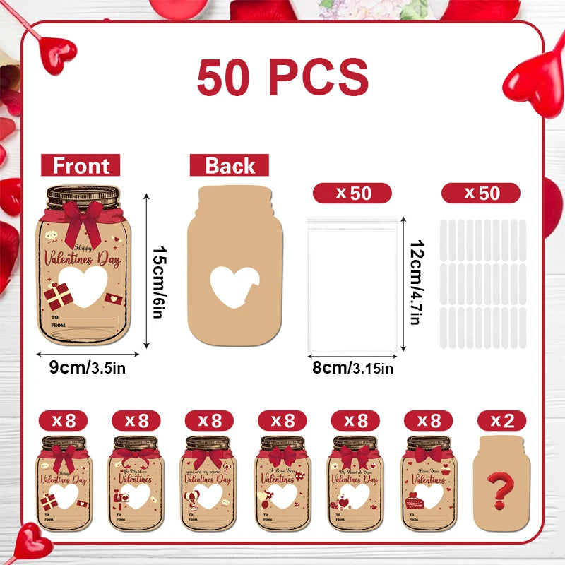 25pcs Valentine’s Day Greeting Cards – Romantic Handmade Postcards with 6 Designs - Image 7