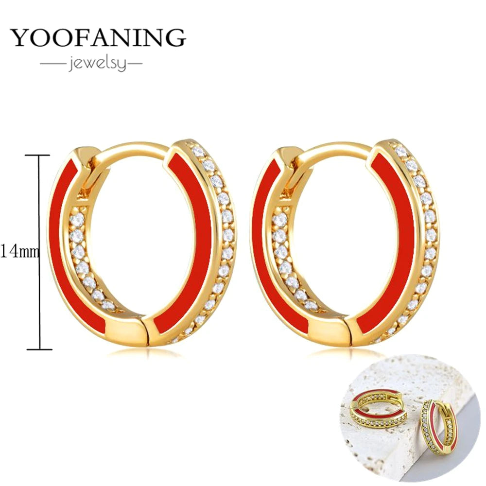 925 Sterling Silver Red Series Hoop Earrings – Red Zircon Love, Strawberry & Starfish Design - Image 49