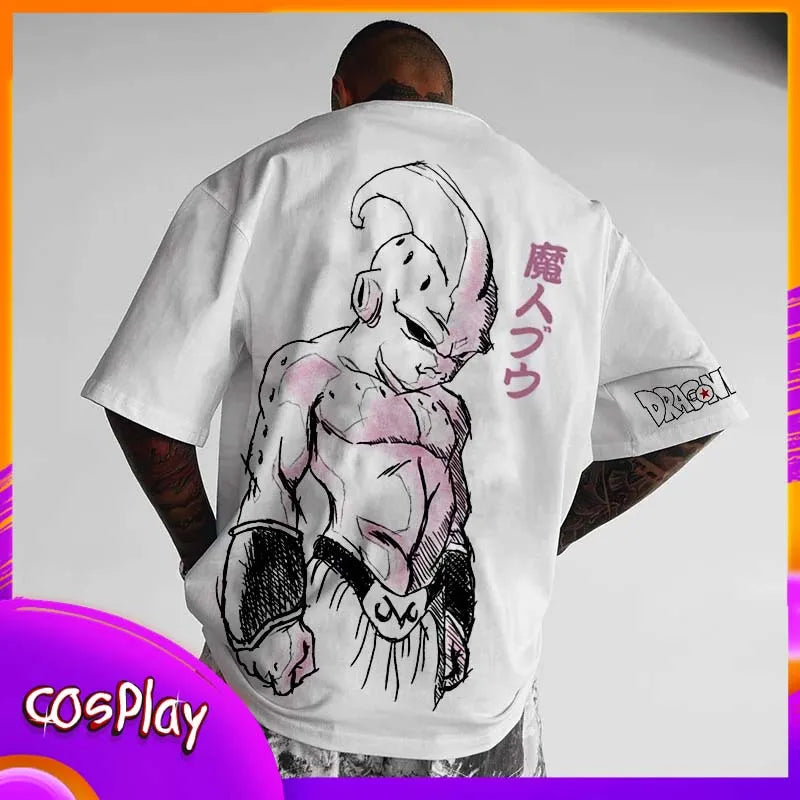 Dragon Ball Z Buu T-Shirt – Anime Print Cotton Short Sleeve Tee for Men & Youth