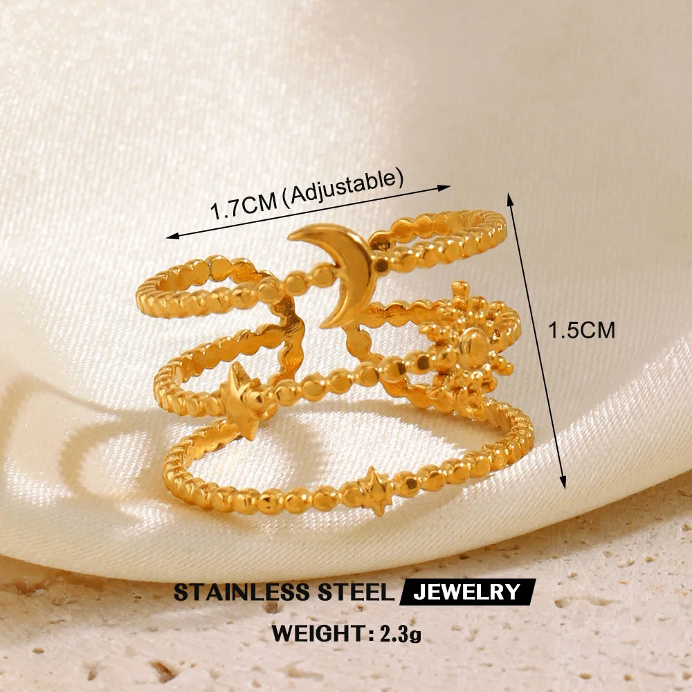 Gold Color Stainless Steel Heart Ring - Image 6