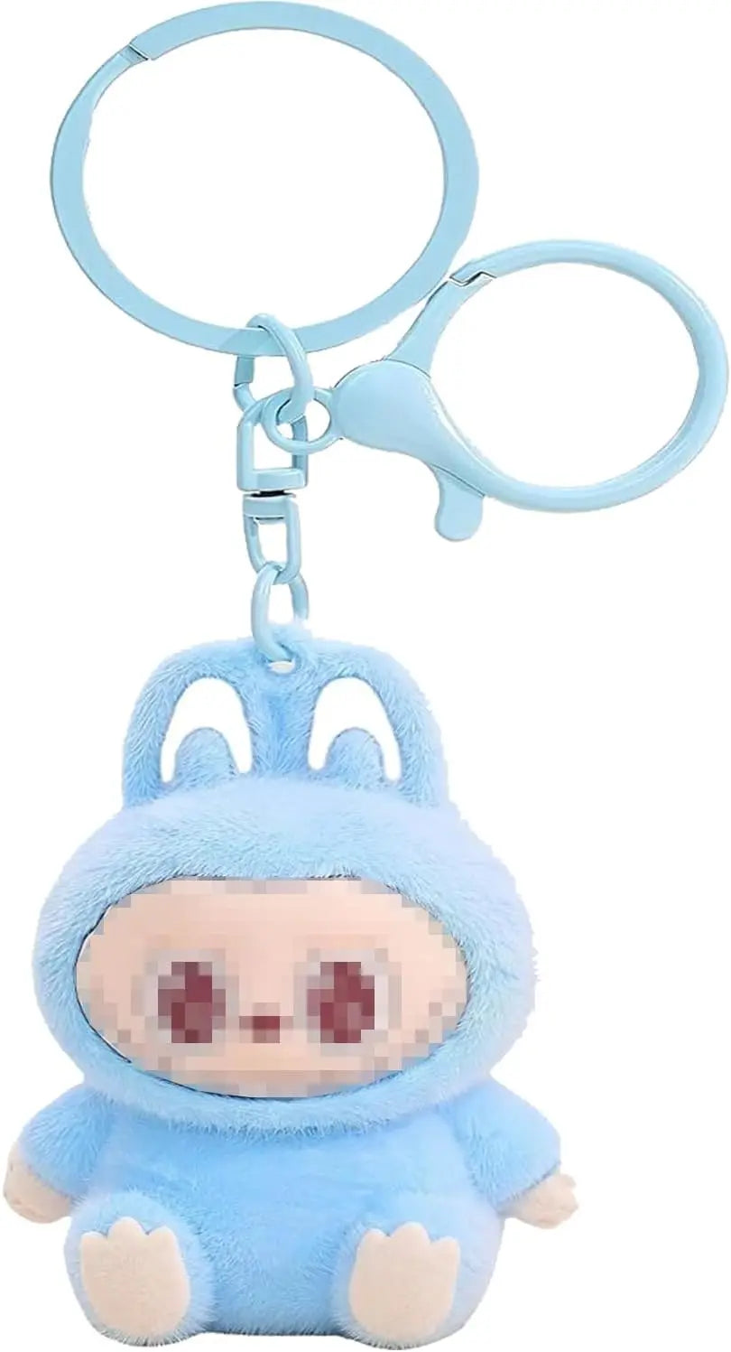 Cute Flocking Cartoon Monsters Keychain – Kawaii Bag Charm Gift for Women - Image 4