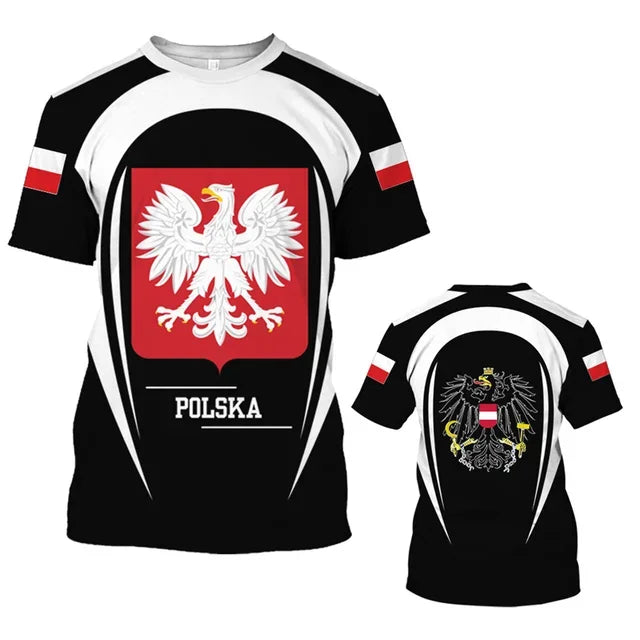 Polish Polska White Eagle Emblem T-Shirt – 3D Nation Flag Graphic Tee for Men - Image 21