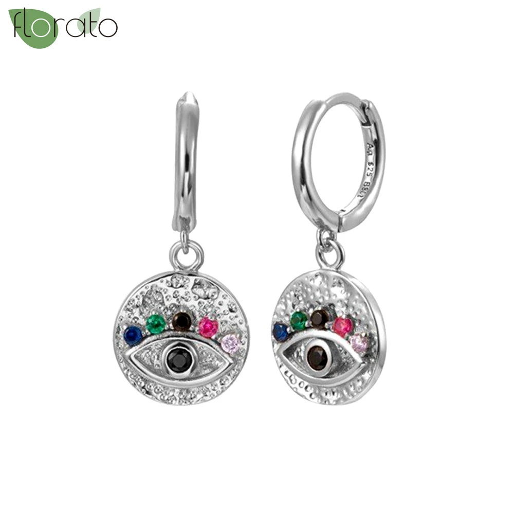 925 Sterling Silver Needle Vintage Gold Hoop Earrings – Evil Eye Pendant Jewelry for Women - Image 43