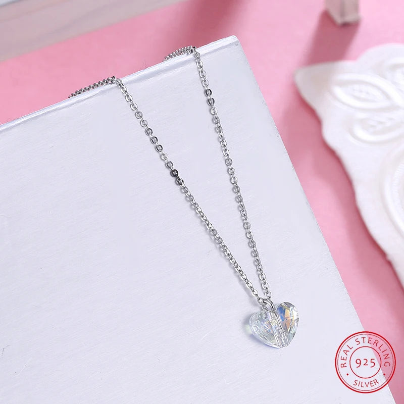 Real S925 Sterling Silver Red Heart Pendant Choker – Romantic Necklace for Women - Image 6