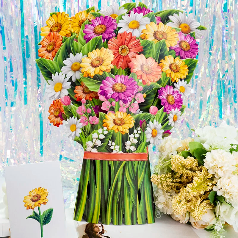 Premium 3D Pop-Up Flower Bouquet Card – Handmade Greeting Card for Special Occasions - Image 7