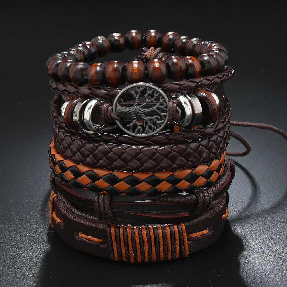 Punk Casual 6-Pc Beaded & Leather Bracelet Set - Image 10