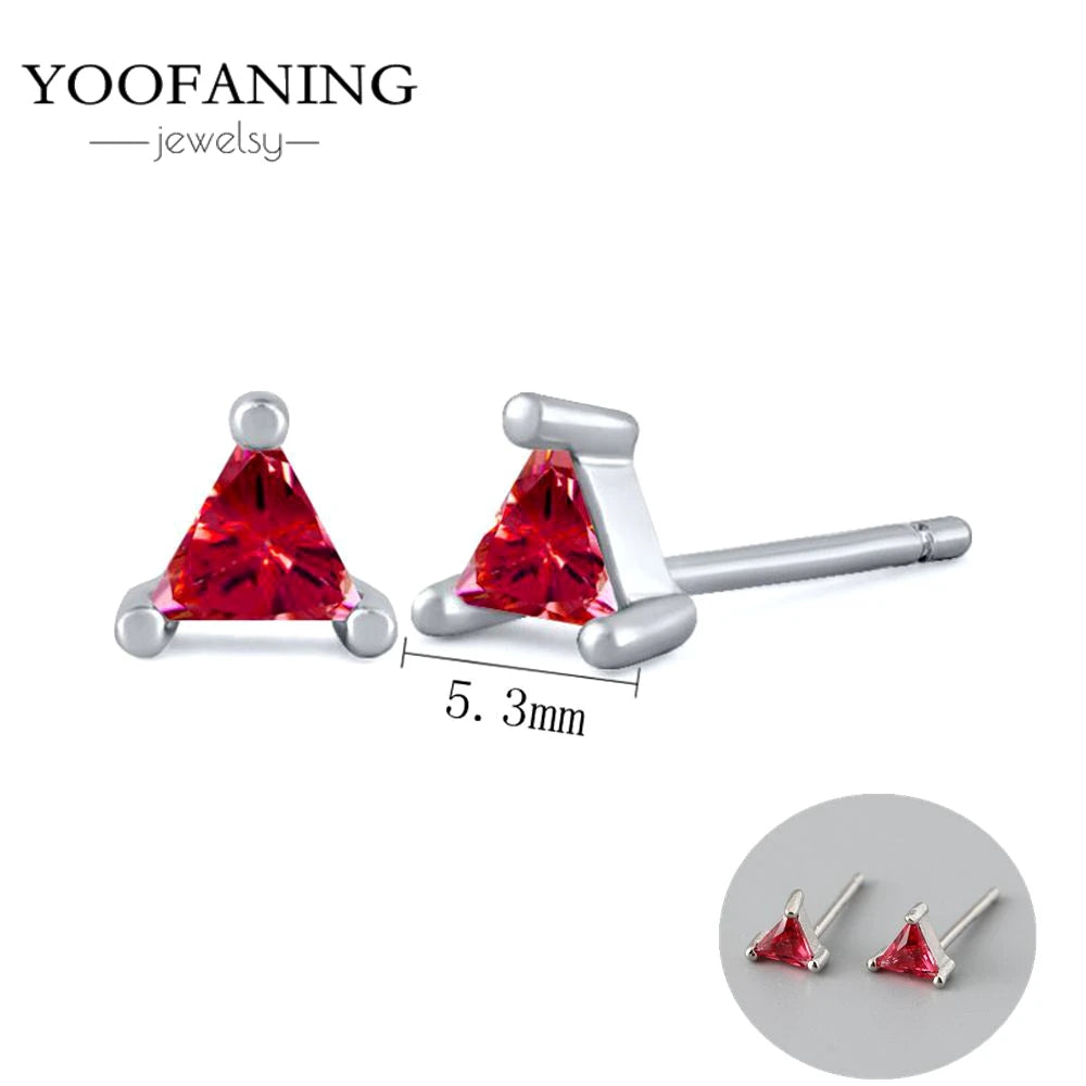 925 Sterling Silver Red Series Hoop Earrings – Red Zircon Love, Strawberry & Starfish Design - Image 23