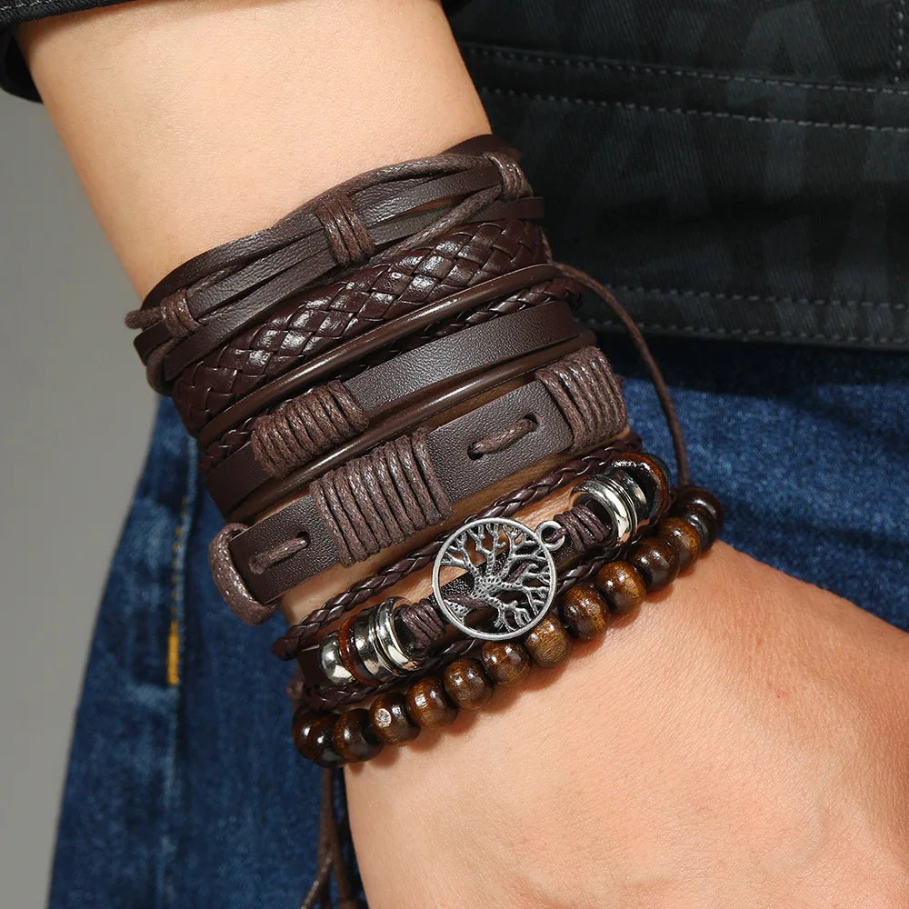 Punk Casual 6-Pc Beaded & Leather Bracelet Set - Image 13