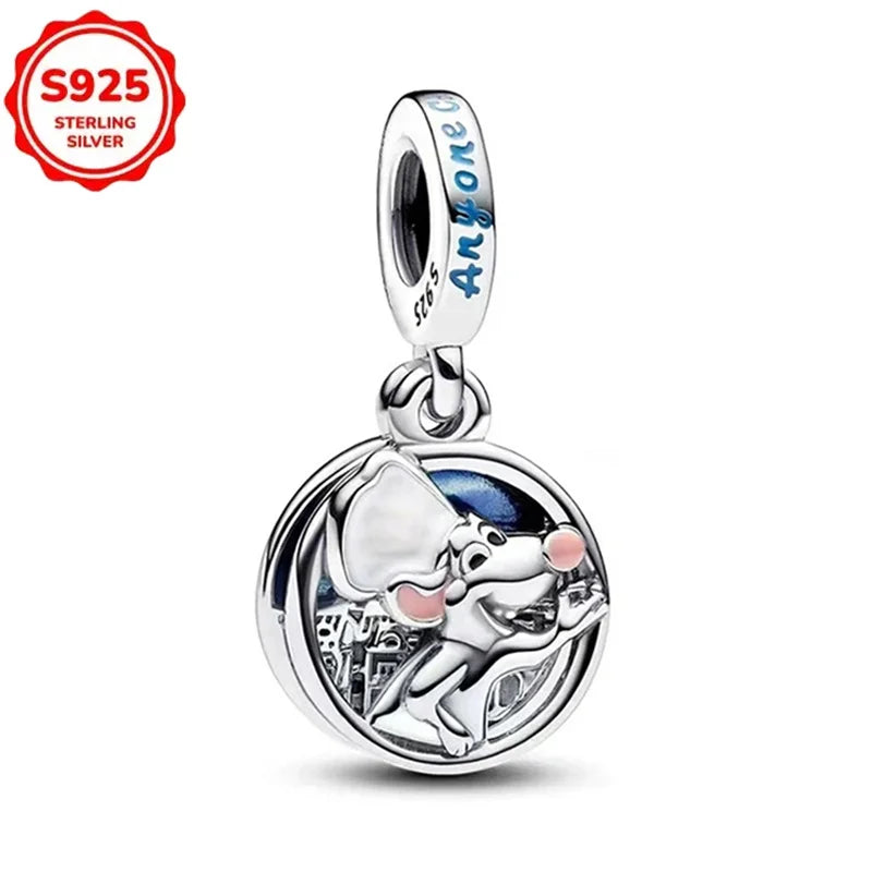 Disney 925 Sterling Silver Beads – Mickey, Stitch, Princess, Cinderella Charms for DIY Bracelets - Image 25