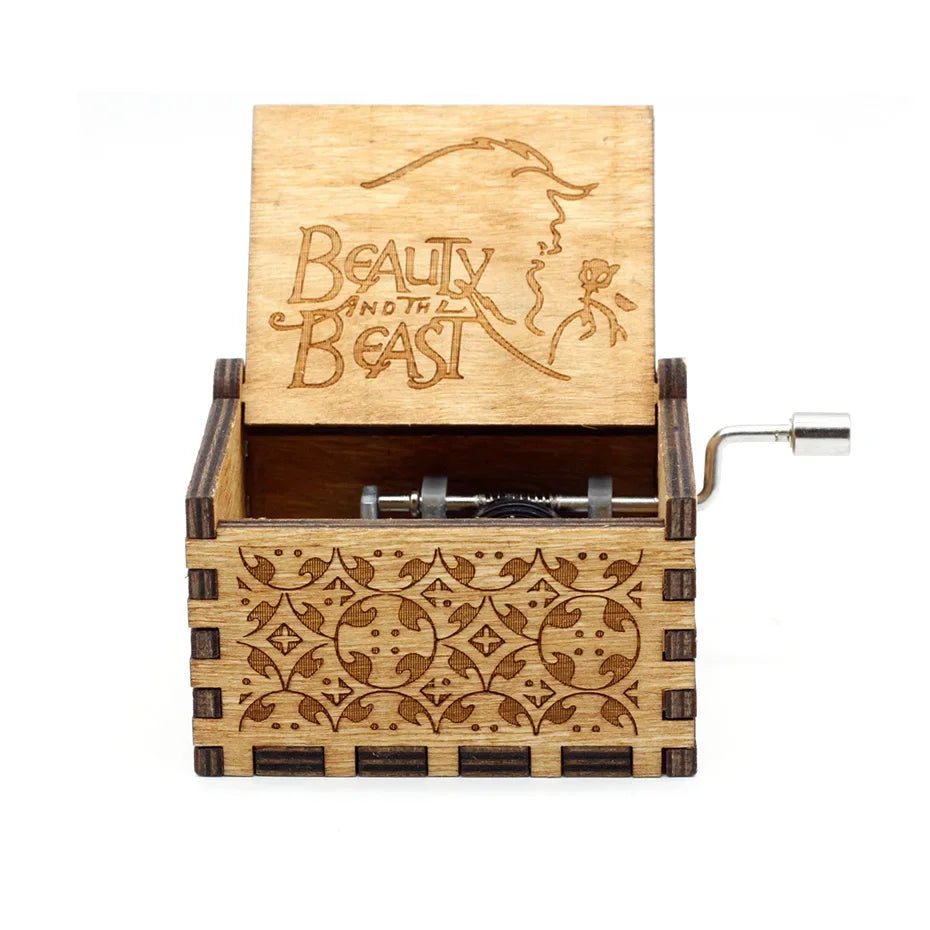 Hand-Cranked Wooden Theme Music Box - Image 13