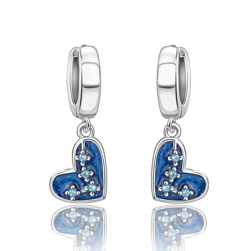 Luxury Original 925 Sterling Silver Chunky Hoop Earrings – Big Heart Circle Zircon Design - Image 35