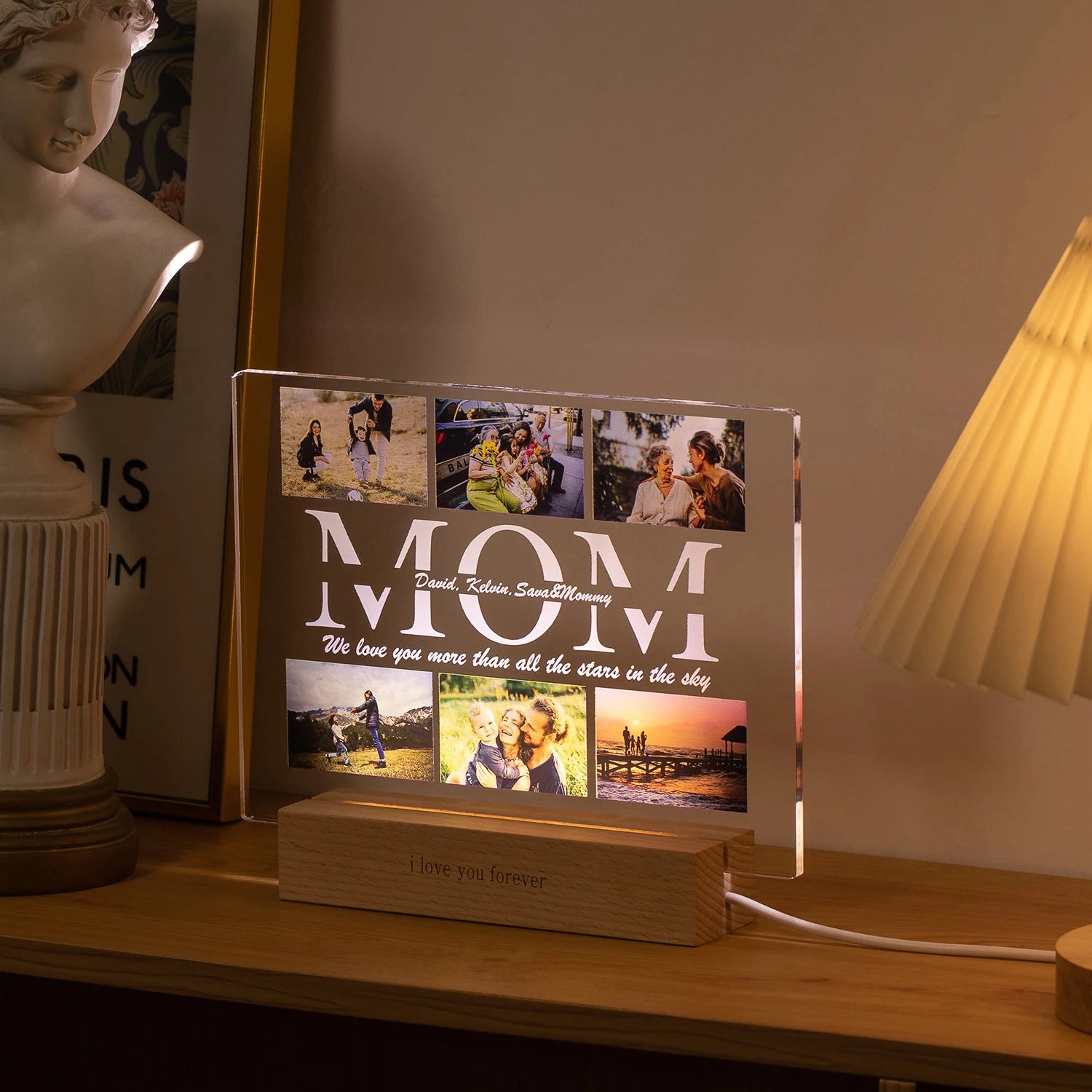 Personalized 3D Acrylic Photo Lamp – Custom Text Night Light for Mom, Dad, Family & Love Gifts - Image 4