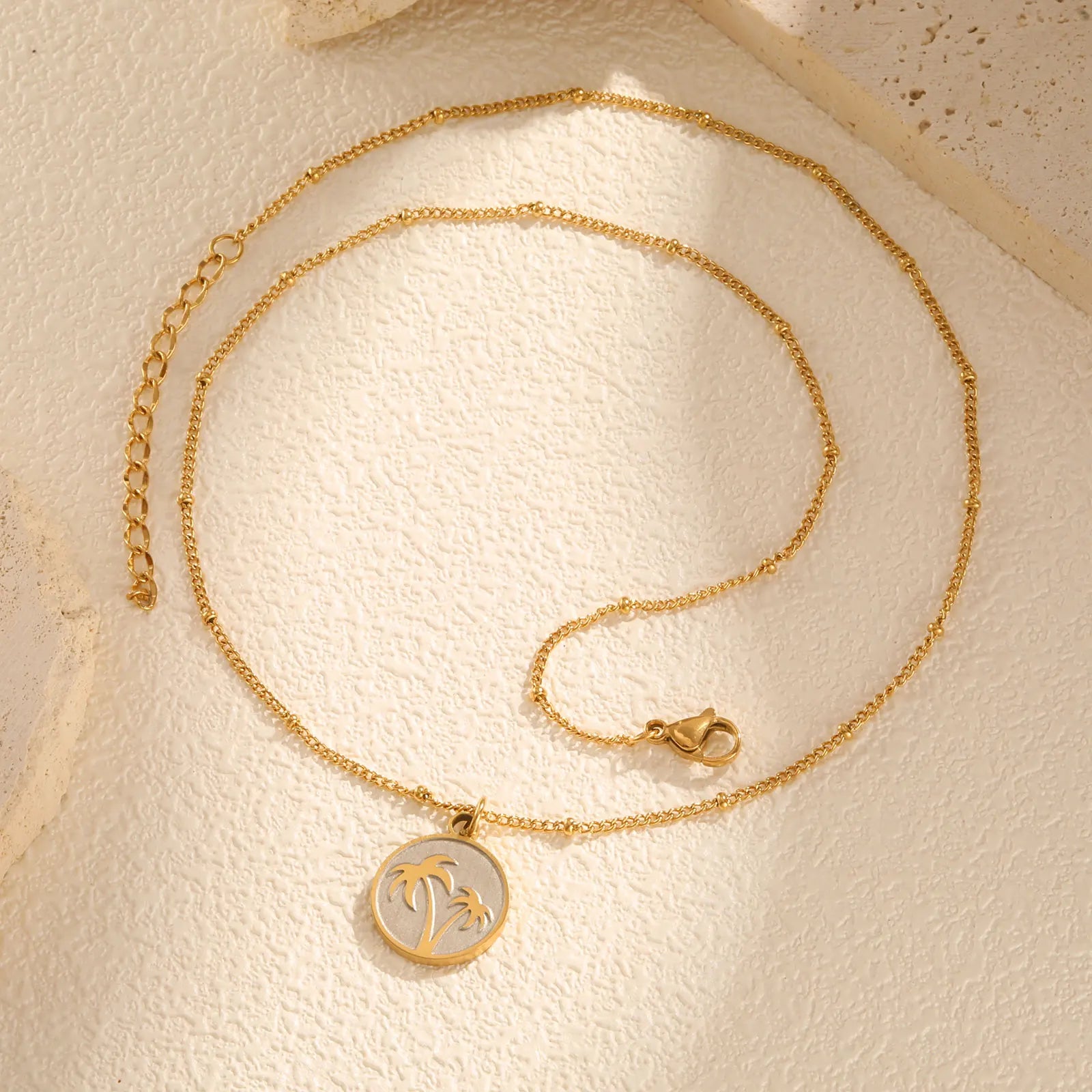 Summer Coconut Tree Pendant Necklace – Stainless Steel Beach Jewelry for Women - Image 5