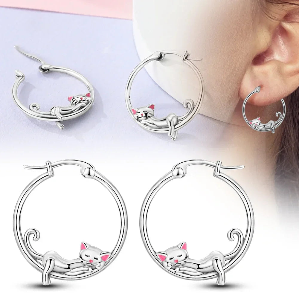 925 Sterling Silver Star, Moon & Sun Hoop Earrings – Infinity Love Golden Jewelry for Women - Image 17