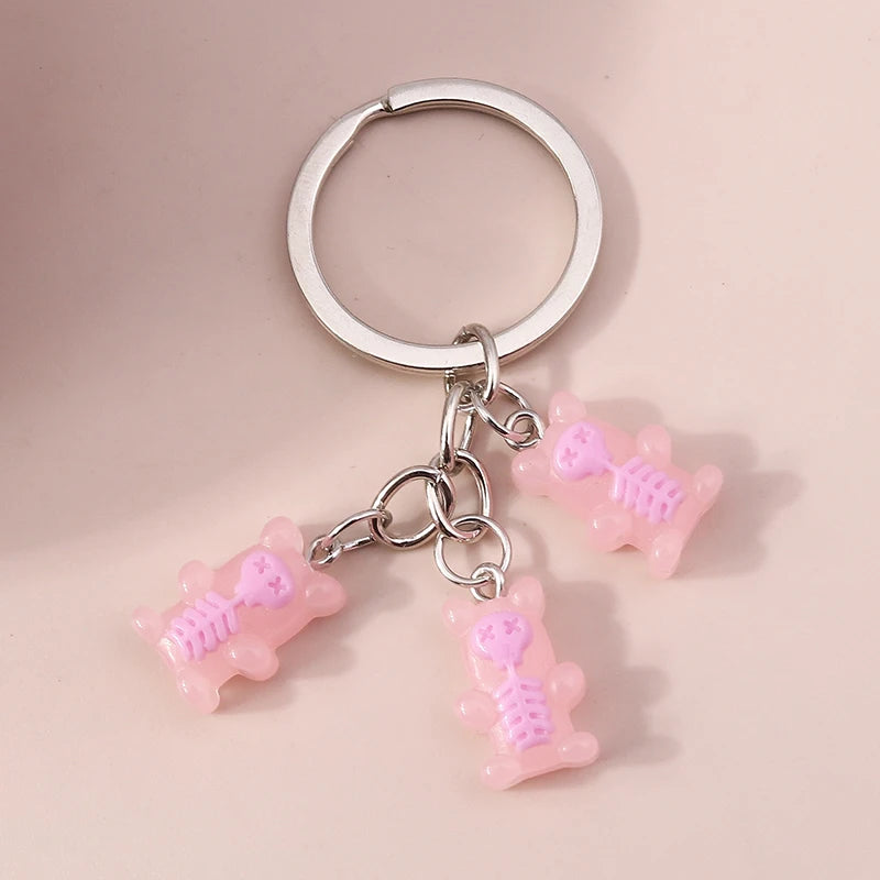 Cute 3D Dazzling Bear Keychain – Sparkling Animal Pendant for Car Keys & Handbags - Image 8