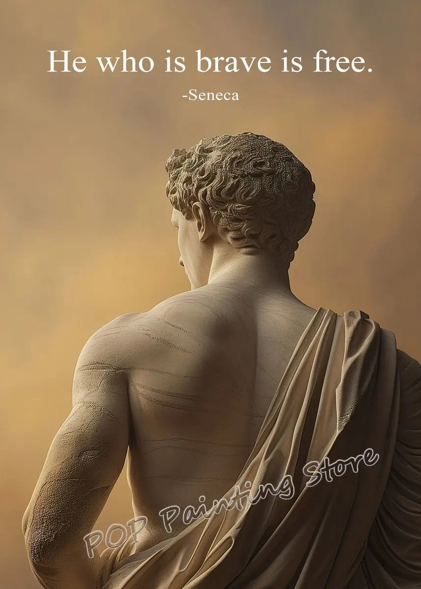 Stoic Wisdom Philosophical Quote Poster – Minimalist Greek Sculpture Canvas Wall Art - Image 14