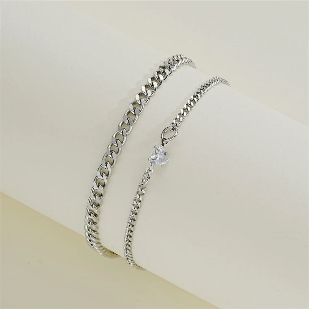 Simple Fashion Stainless Steel Bracelet Set - Image 5