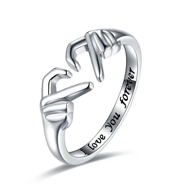 Romantic Heart Hand Hug Ring for Women & Men - Image 8