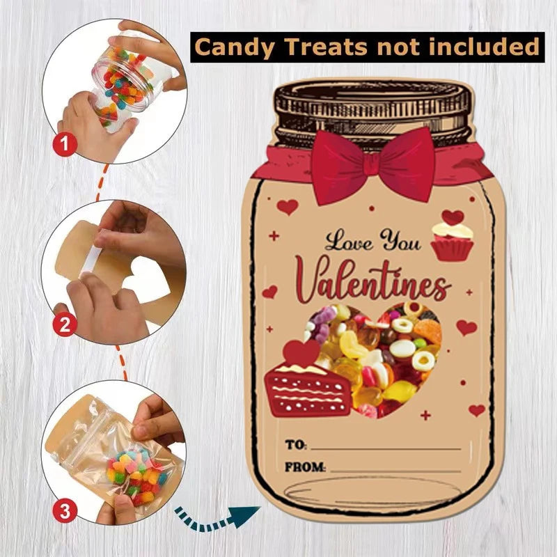 25pcs Valentine’s Day Greeting Cards – Romantic Handmade Postcards with 6 Designs - Image 5