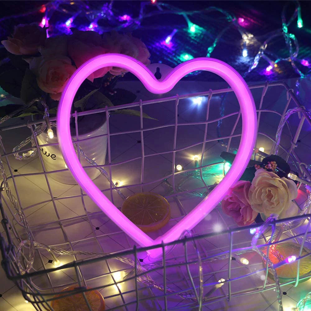 Neon Heart LED Light – Pink Heart-Shaped Sign for Home Décor & Gifts - Image 2