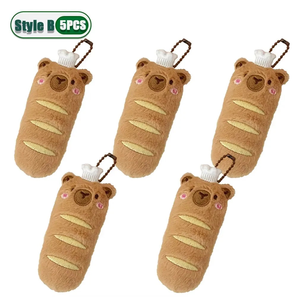 1–10PCS Gourmet Capybara Plush Pendant – Cute Cartoon Doll for Bags, Decor & Gifts - Image 8