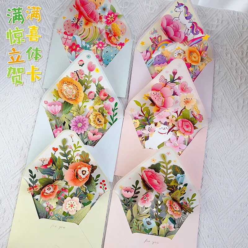 3D Flower Greeting Card Set – Romantic Cards for Birthdays, Christmas, Weddings & More - Image 3