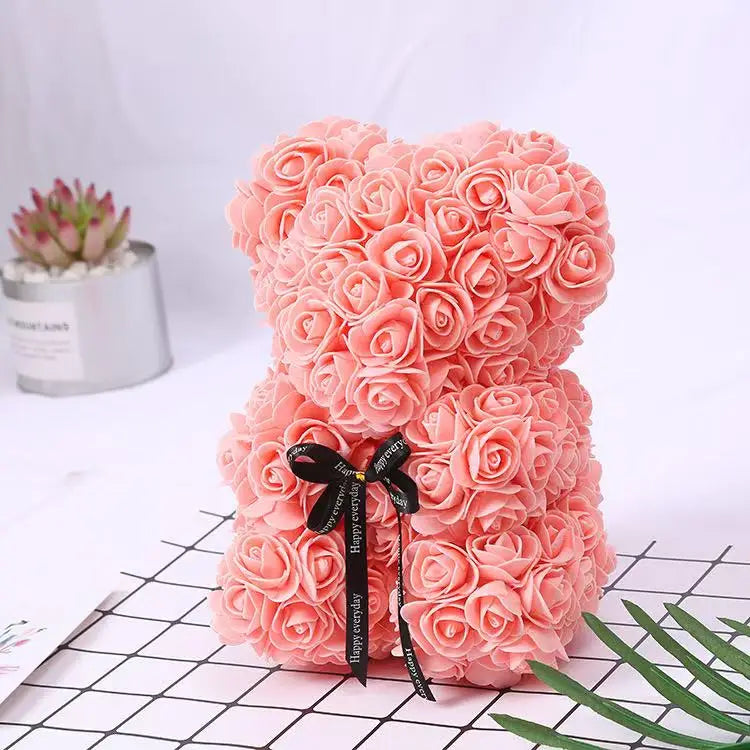 25cm Artificial Teddy Rose Flower Bear with Box – Romantic Valentine’s Day Gift - Image 15