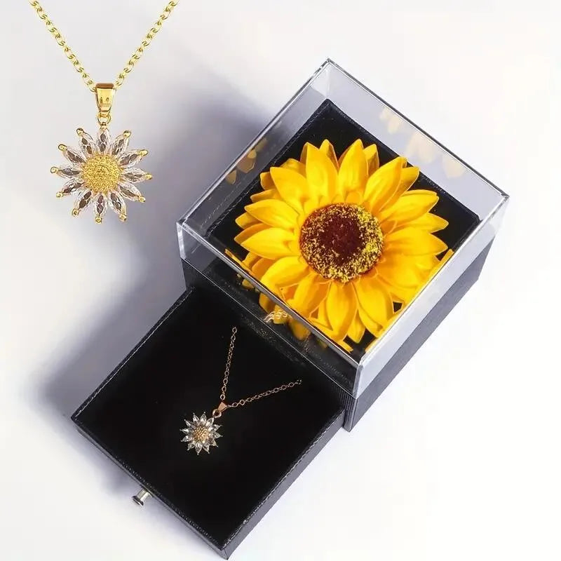 Sunflower Necklace with Gift Box - Image 2